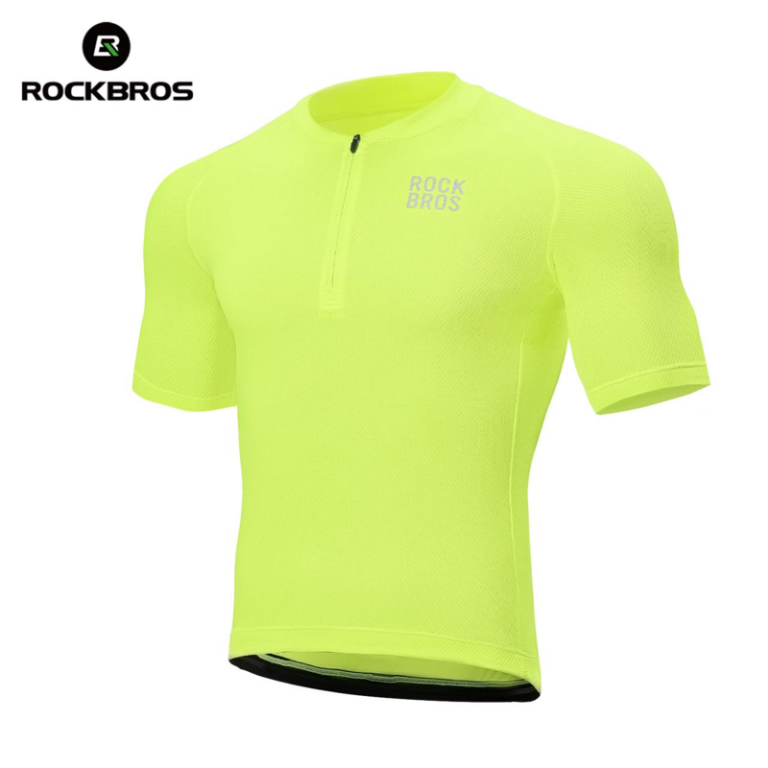Джерси велосипедная шоссейная ROCKBROS / L / Green/Yellow Neon
