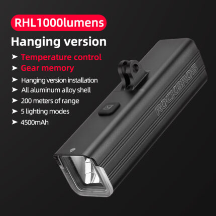 Фонарь велосипедный передний ROCKBROS RHL (GoPro mount) / 1000 Lum